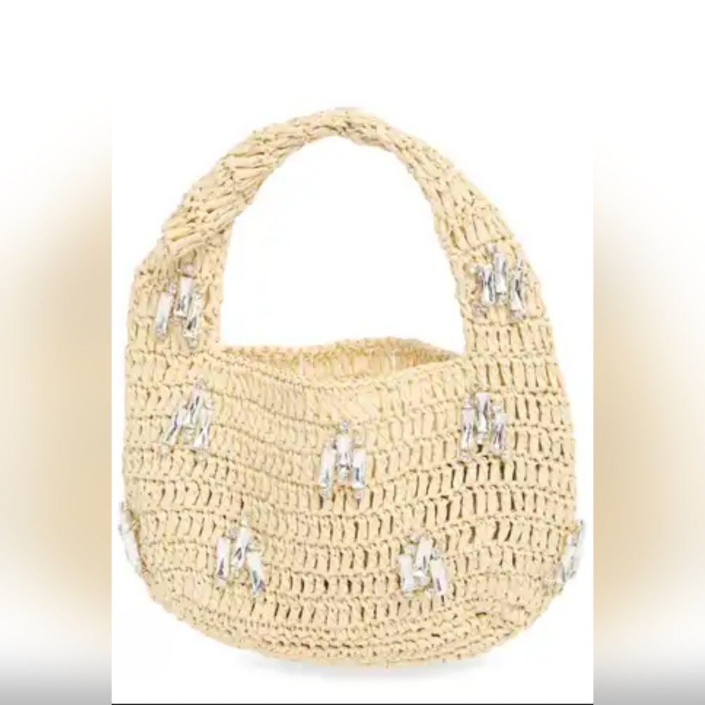 Urban Expressions Beige Woven Hobo Bag